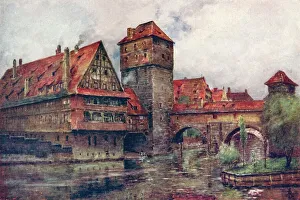 Chimney Prints: The Henkersteg, with the Wasserturm, Nuremberg, Germany, c1905. Artist: AG Bell