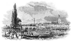 Rowing Gallery: Henley Regatta, Eight-Oar d Match, 1844. Creator: Unknown