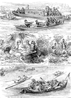 Henley Regatta: sketches on the river, 1880. Creator: Unknown
