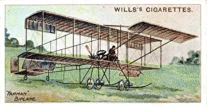 Henri Farman in the Farman biplane, French aviator and aircraft constructor, c1909