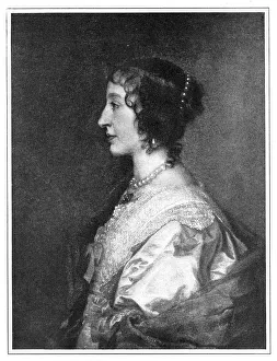 Henrietta Maria of France (1609-1669), 1899.Artist: Hanfstaengel Henrietta Maria of France (1609-1669), 1899.Artist: Hanfstaengel