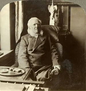 Underwood Travel Library Gallery: Henrik Ibsen, the poet to whom all the world pays homage, at home Christiania, Norway, c1905