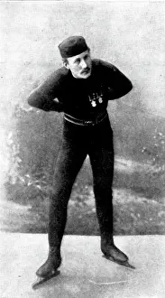 Champion Prints: Henrik Lindahl, champion skater, 1895. Creators: Unknown, Hilda Tulin
