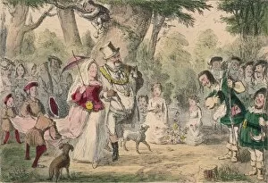 Anne Bullen Gallery: Henry the 8th and his Queen out a Maying, 1850. Artist: John Leech