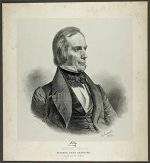Chine Collé Prints: Henry Clay, Senator from Kentucky, 1840. Creator: Charles Fenderich