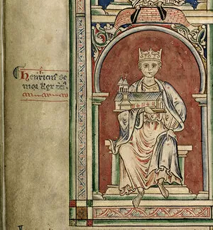 Historia Anglorum Gallery: Henry I of England (From the Historia Anglorum, Chronica majora). Artist: Paris, Matthew (c)