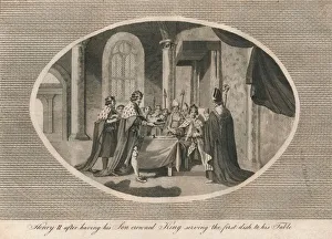 Charles Alfred Gallery: Henry II, after having his son crowned king, serving the first dish to his table, 1170 (1793)