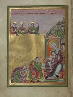 King Henry Iii Gallery: Henry III, Holy Roman Emperor (Evangelarium for Henry III), 1039?1043. Artist: Anonymous