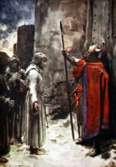 Henry Iv Gallery: Henry IV of Germany outside the gates of Canossa, Italy, 1077 (1913)