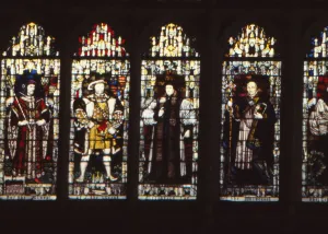 Henry IV, Henry VIII and Archbishops Cranmer and Laud, Canterbury Cathedral, Kent, 20th century. Artist: CM Dixon Henry IV, Henry VIII and Archbishops Cranmer and Laud, Canterbury Cathedral, Kent, 20th century. Artist: CM Dixon