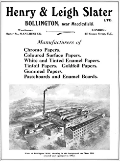 Chimney Prints: Henry & Leigh Slater Ltd. - advert, 1916