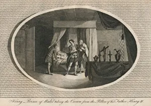 Deathbed Prints: Henry, Prince of Wales taking the Crown from the pillow of his father Henry IV