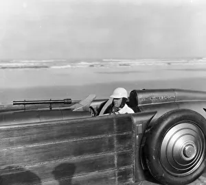 Segrave Prints: Henry Segrave driving the Golden Arrow, Daytona Beach, Florida, USA, 1929