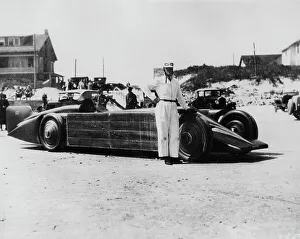 Segrave Prints: Henry Segrave with the Golden Arrow, Daytona Beach, Florida, USA, 1929