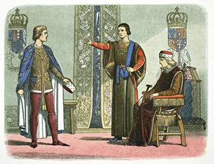 King Of England And France Gallery: Henry VI of England and the Dukes of York and Somerset, 1450 (1864)