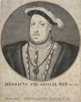 Holbein Hans Prints: Henry VIII, 1647. Creator: Wenceslaus Hollar