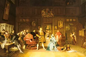 Courtier Collection: Henry VIII and Anne Boleyn Observed by Queen Catherine, 1870. Artist: Marcus Stone