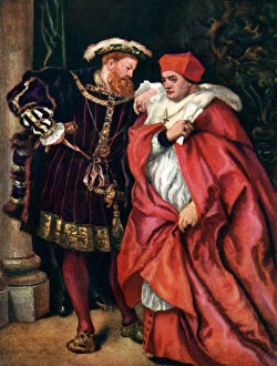 Images Dated 17th August 2007: Henry VIII and Cardinal Wolsey, c1888, (c1920). Artist: Sir John Gilbert