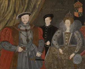 Elizabeth I Of England Gallery: Henry VIII, Elizabeth I, and Edward VI, 1597. Creator: Unknown