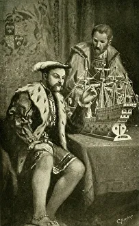 Carrack Prints: Henry VIII. And Model of the Great Harry