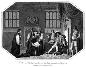 Cranmer Prints: Henry VIII being presented with Cranmers Bible, 1540 (1824)