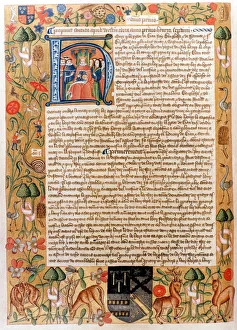 Henry VIIs first act of parliament with an initial portrait of the king, late 1480s