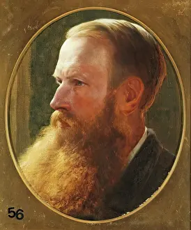 Portraits Prints: Henry William Banks Davis, Self Portrait, 1883. Creator: Henry William Banks Davis