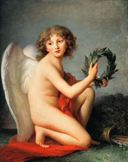 Vigee Le Brun Prints: Henryk Lubomirski (1777-1850) as Genius of Fame, 1789. Creator: Vigee Le Brun