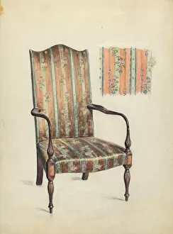 Armchair Gallery: Hepplewhite Arm Chair, 1936. Creator: Elizabeth Curtis