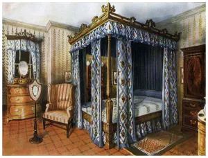 Foley Prints: A Hepplewhite bedroom, 1911-1912. Artist: Edwin Foley