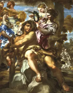 Olympus Prints: Heracles is welcomed to Olympus, c.1690. Creator: De Ferrari, Gregorio (1647-1726)