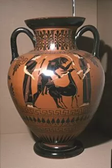 Vase Painting Gallery: Herakles and the Hind of Ceryneia, Attic Amphora Vase, c540BC