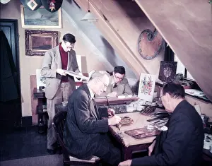 College Prints: Heraldic artists, College of Arms, London, c1953. Creator: Arthur Charles Kirby Ware