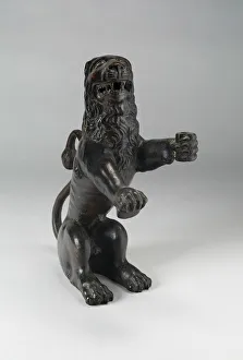 Animal Likeness Prints: Heraldic Lion, Italian, c. 1450. Creator: Unknown