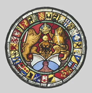 Late 16th Century Prints: Heraldic Roundel with Arms of the Canton of Zürich