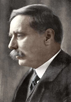 Science Fiction Gallery: Herbert George Wells, British novelist, 1914.Artist: Emil Otto Hoppe