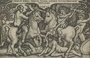 Abducting Gallery: Hercules abducting Iole, from The Labors of Hercules, 1544. Creator: Sebald Beham
