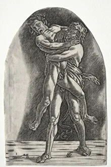 Probably By Prints: Hercules and Antaeus, c. 1510. Creator: Master of the Year 1515 (Italian); Agostino Busti (Italian)