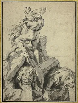 Hercules and Antaeus Design for a Fountain, n.d. Creator: Martin Desjardins