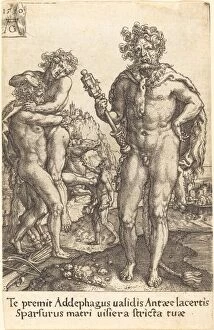 Antaeus Collection: Hercules and Anthaeus, 1550. Creator: Heinrich Aldegrever