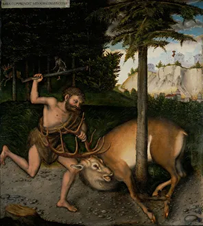 Hercules Prints: Hercules capturing the Ceryneian Hind (From The Labours of Hercules)