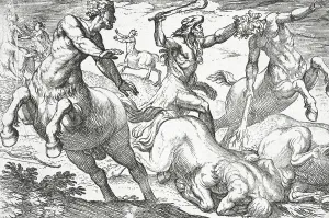 Aelst Nicolaus Van Prints: Hercules and the Centaurs, 1608. Creators: Nicolaus van Aelst, Antonio Tempesta