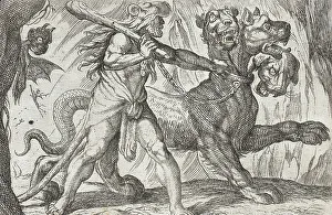 Labours Of Heracles Prints: Hercules and Cerberus, 1608. Creators: Antonio Tempesta, Nicolaus van Aelst
