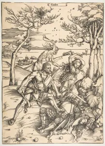Clubs Prints: Hercules Conquering the Molionide Twins. n. d. Creator: Albrecht Durer