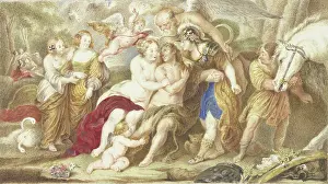 Hercules Prints: Hercules at the crossroads. Creator: Arnold Houbraken