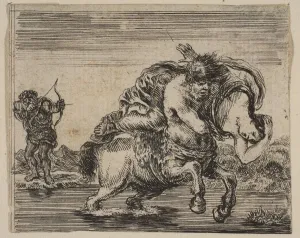 Deianira Prints: Hercules and Deianira, from Game of Mythology (Jeu de la Mythologie), 1644