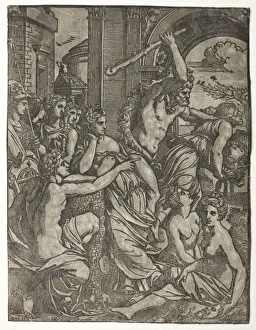Hercules Driving Envy from the Temple of the Muses, 1522-24. Creator: Ugo da Carpi (Italian, c