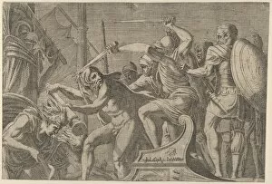 Deck Gallery: Hercules Fighting Aboard The Argonauts Ship, ca. 1542-45. Creator: Leon Davent
