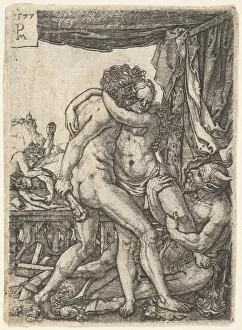 Centaur Gallery: Hercules Fighting the Centaurs, 1577. Creator: Master PM