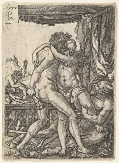 Centaur Gallery: Hercules Fighting the Centaurs, 1577. Creator: Master PM